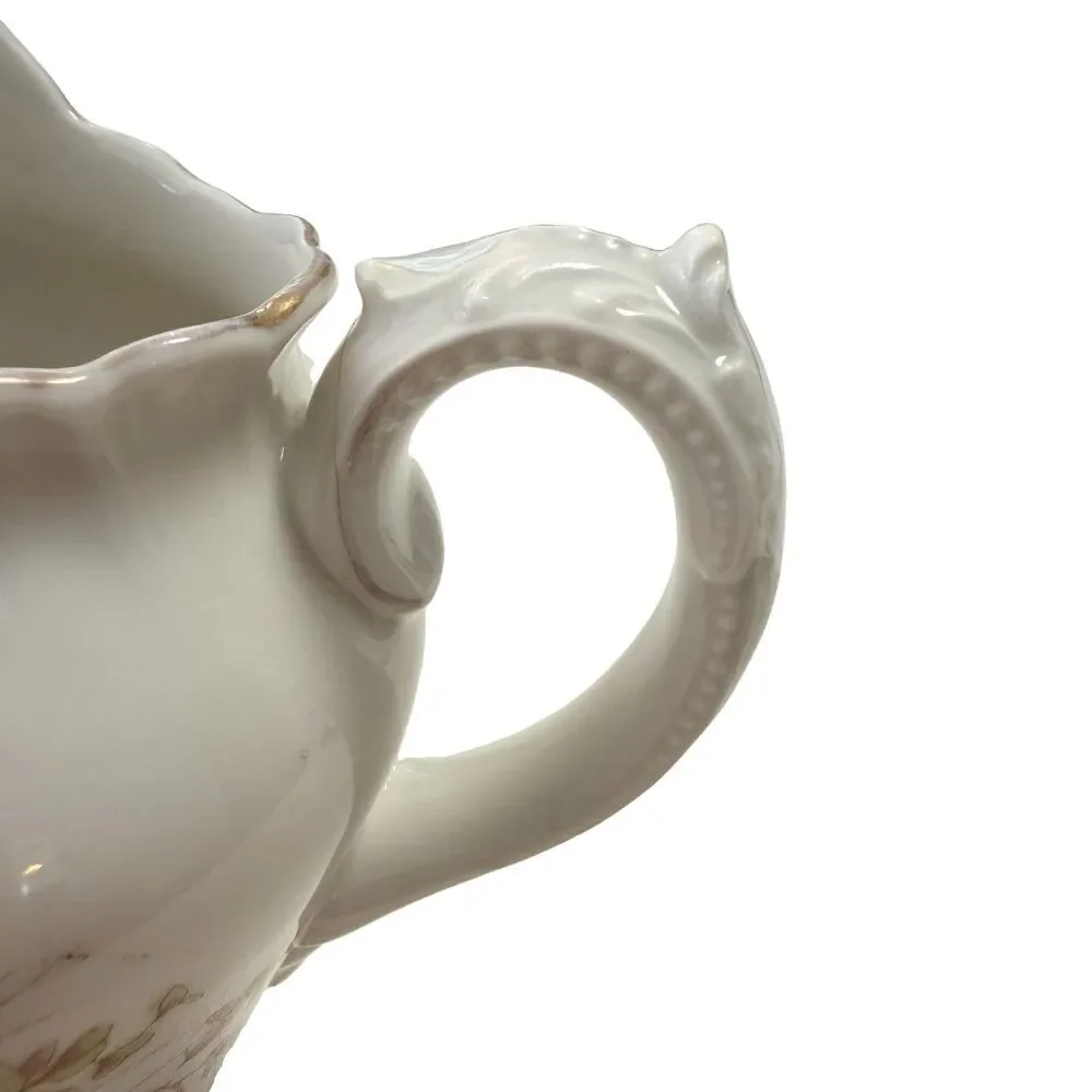 Antique Bohemia Carlsbad China Bawo & Dotter Porcelain Creamer Floral Gold Trim